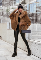 Pikowana Jacke z futerkiem Snow & Pines Camel