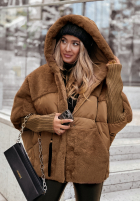 Pikowana Jacke z futerkiem Snow & Pines Camel