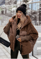Pikowana Jacke z futerkiem Snow & Pines Schokoladenbraun