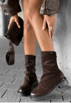zamszowe Stiefeletten Almost Home Schokoladenbraun
