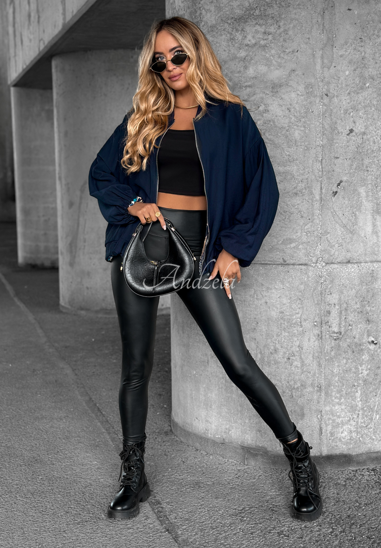 Wendbare gemusterte Jacke My Fantasies Kobaltblau