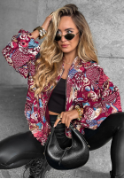 Krótka Jacke Mit Muster My Fantasies Burgunderrot