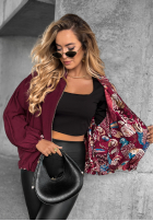 Krótka Jacke Mit Muster My Fantasies Burgunderrot