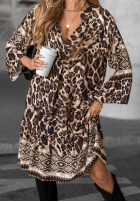 Kleid w panterkę Try Your Luck Beige