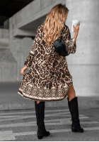 Kleid w panterkę Try Your Luck Beige