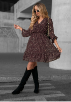 Kleid Mit Muster Not Today Burgunderrot
