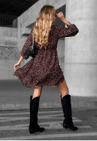 Kleid Mit Muster Not Today Burgunderrot
