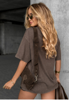 T-Shirt z nadrukiem A Cowgirl Mokkafarben
