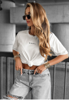 T-Shirt z napisem Minimal Schwarz Weiß