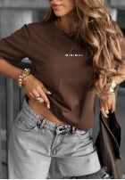 T-Shirt z napisem Minimal Schokoladenbraun