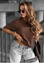 T-Shirt z napisem Minimal Schokoladenbraun