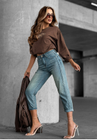 Spodnie jeansowe mom fit You Never Asked niebieskie