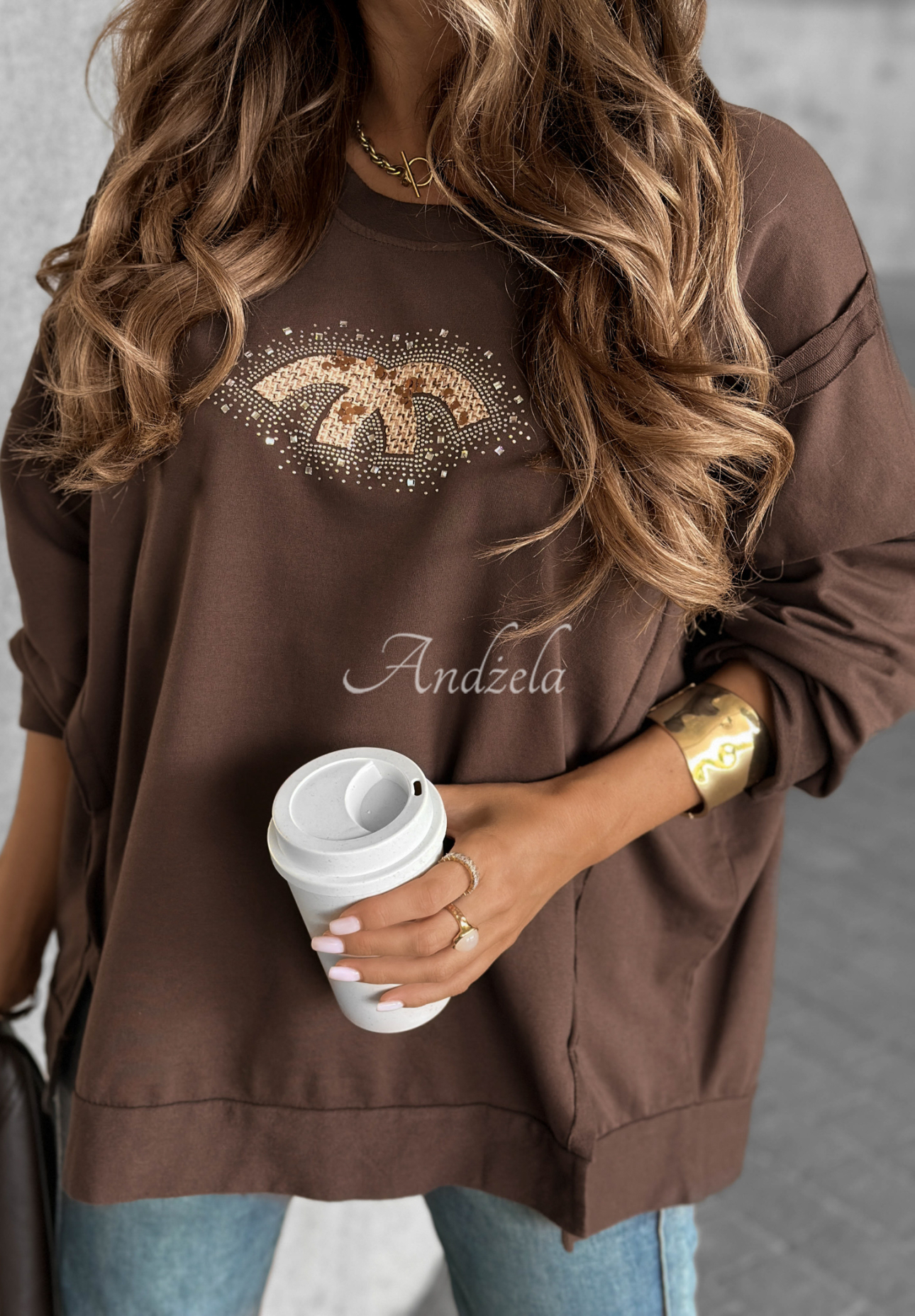 Oversize Sweatshirt New Princeton Schokoladenbraun