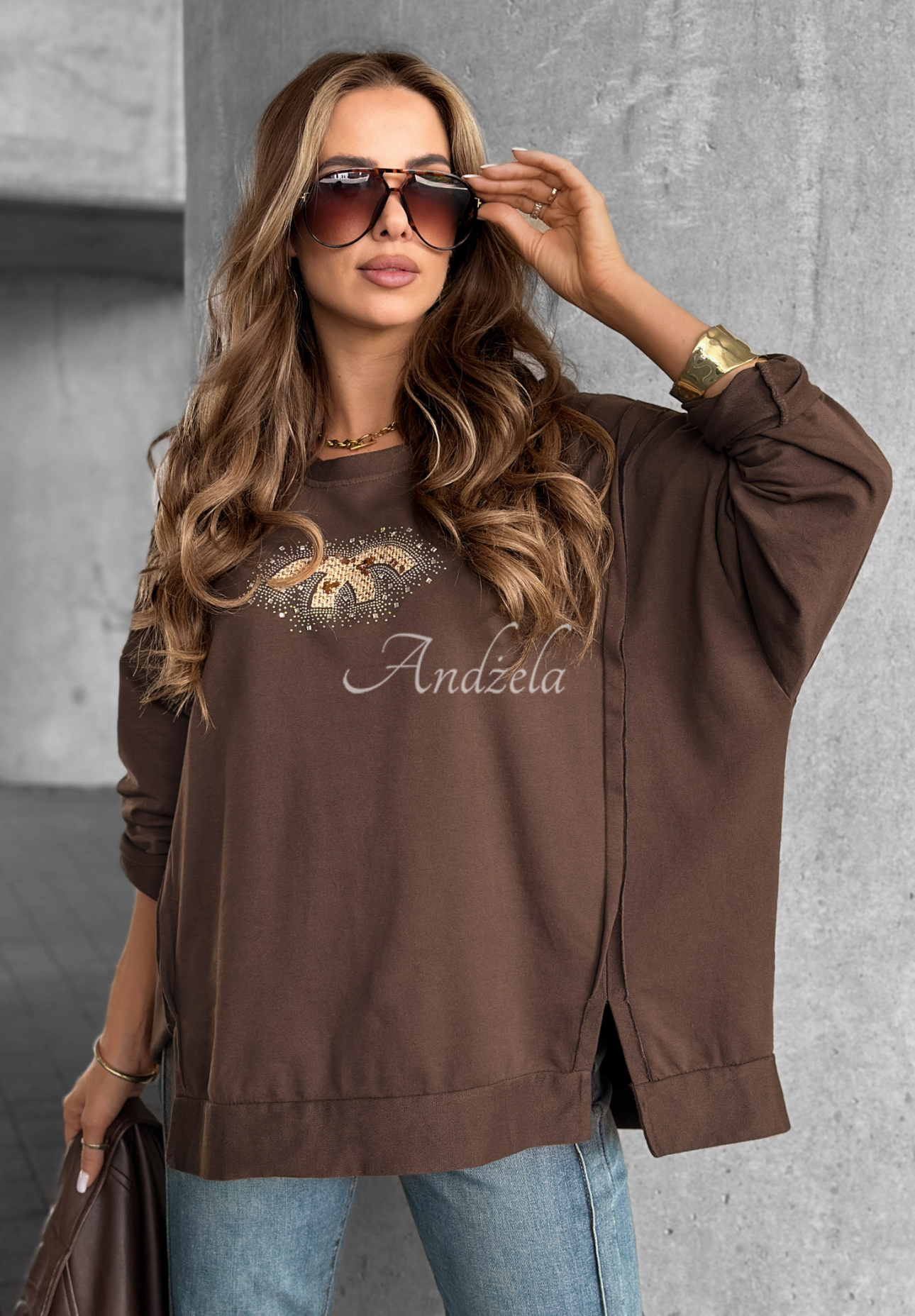Oversize Sweatshirt New Princeton Schokoladenbraun
