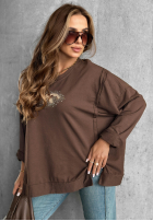 Sweatshirt oversize New Princeton  Schokoladenbraun