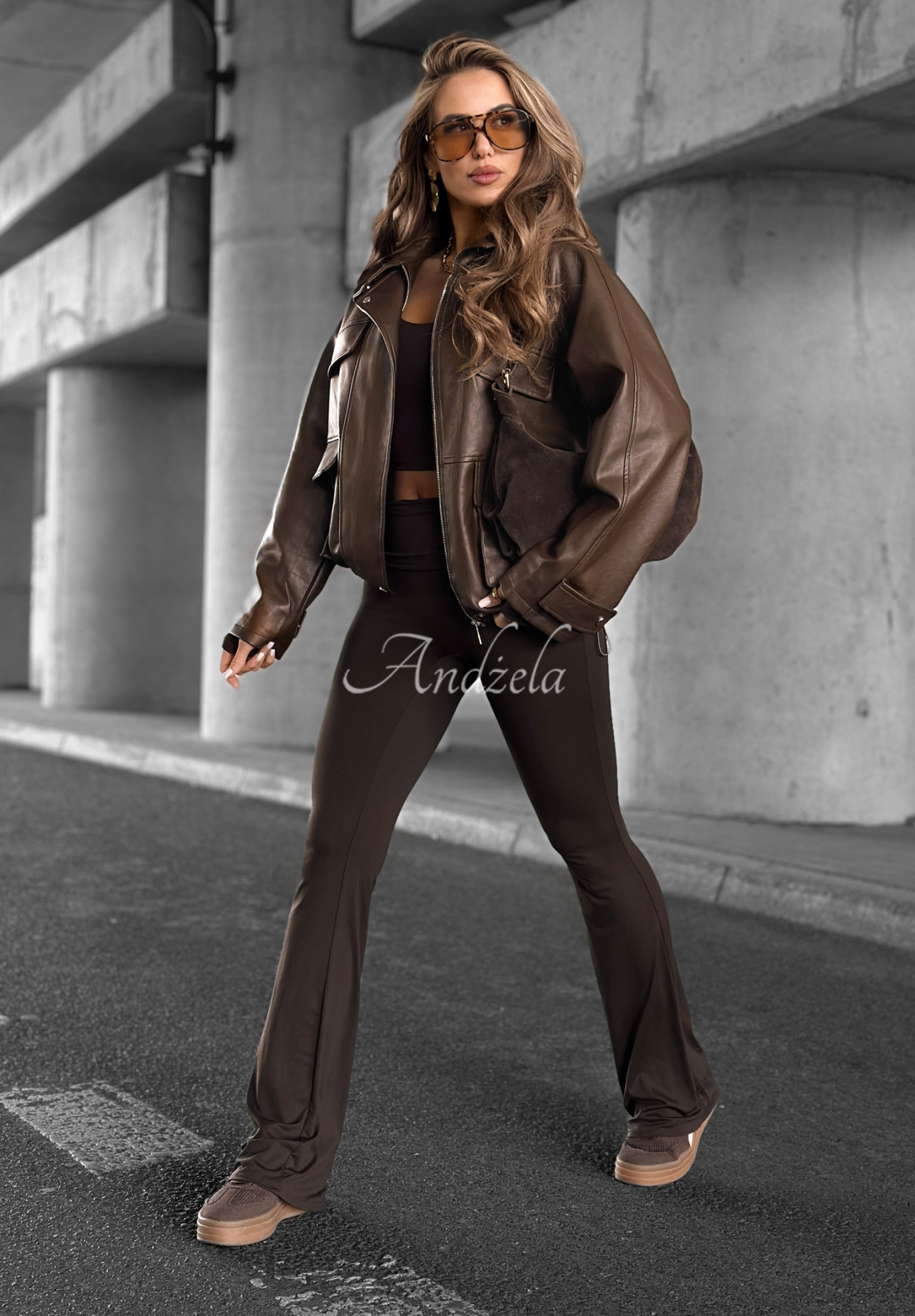 Bikerjacke aus Leder Benjamin Hill Schokoladenbraun