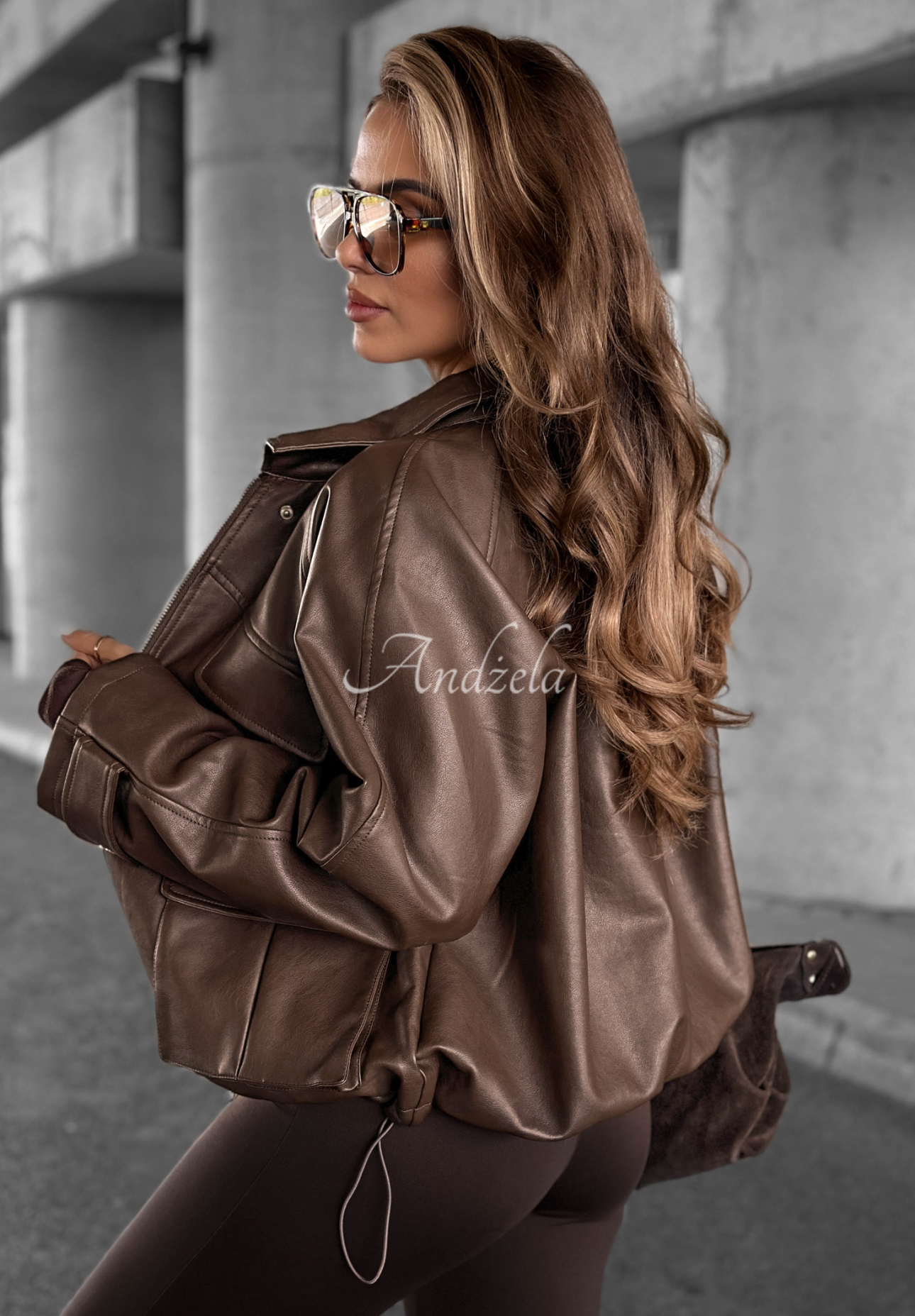 Bikerjacke aus Leder Benjamin Hill Schokoladenbraun