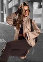 Skórzana kurtka Benjamin Hill beżowa