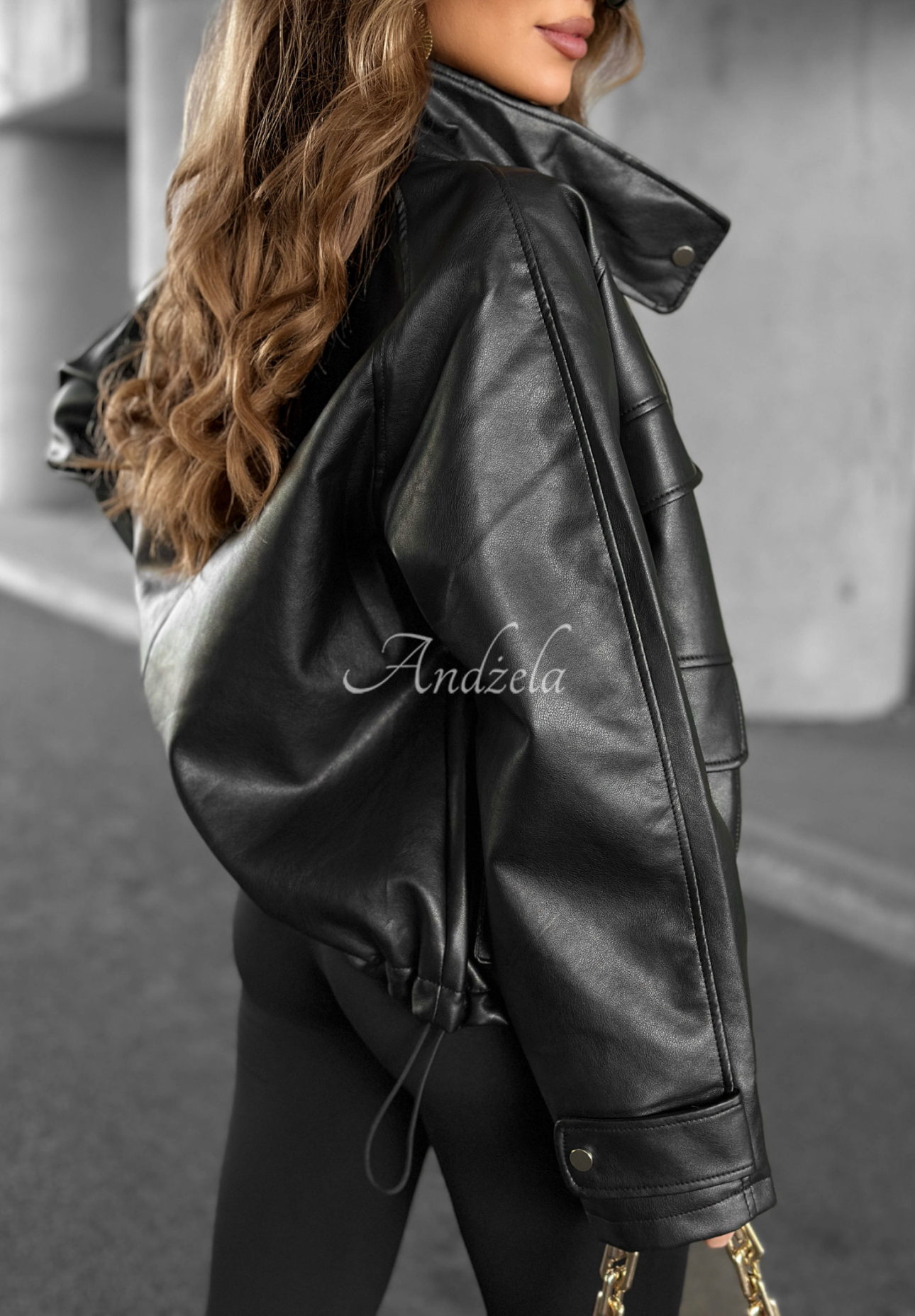 Bikerjacke aus Leder Benjamin Hill Schwarz