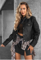 Krótka zamszowa Jacke Autumn Whisper Schwarz