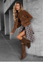 Krótka zamszowa Jacke Autumn Whisper Schokoladenbraun