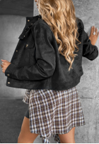 Krótka zamszowa Jacke Autumn Whisper Schwarz