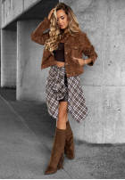 Krótka zamszowa Jacke Autumn Whisper Schokoladenbraun