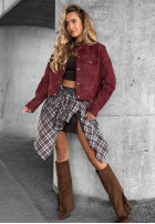 Krótka zamszowa Jacke Autumn Whisper Burgunderrot