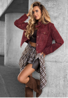 Krótka zamszowa Jacke Autumn Whisper Burgunderrot