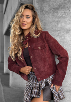 Krótka zamszowa Jacke Autumn Whisper Burgunderrot