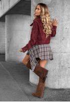 Krótka zamszowa Jacke Autumn Whisper Burgunderrot