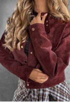 Krótka zamszowa Jacke Autumn Whisper Burgunderrot