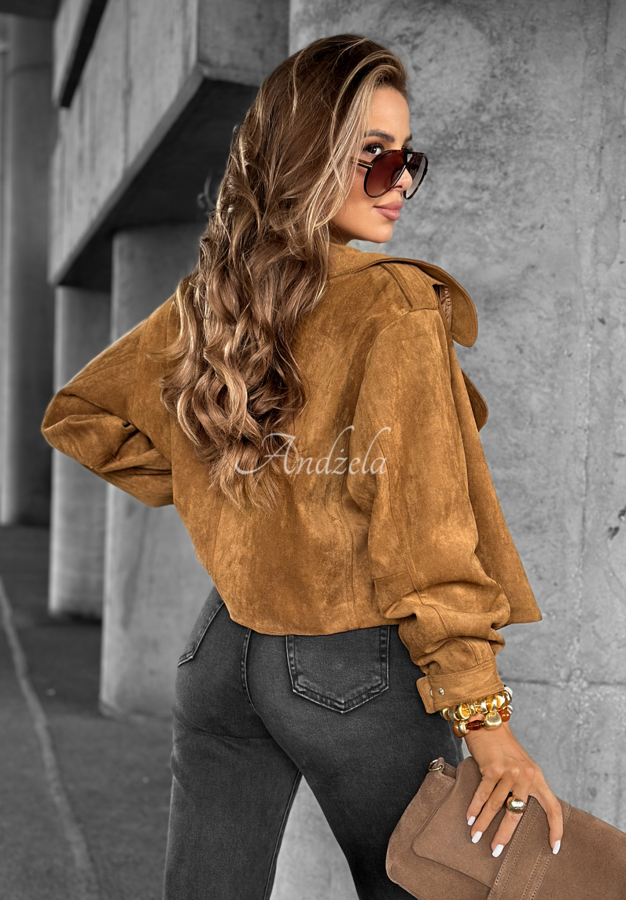 Wildleder Bikerjacke Talk About It Camel