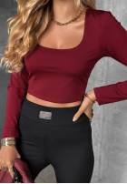 Krótka Bluse longsleeve z dekoltem Go Ahead Burgunderrot