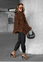 Krótki Cardigan z frędzlami Fringe Schokoladenbraun