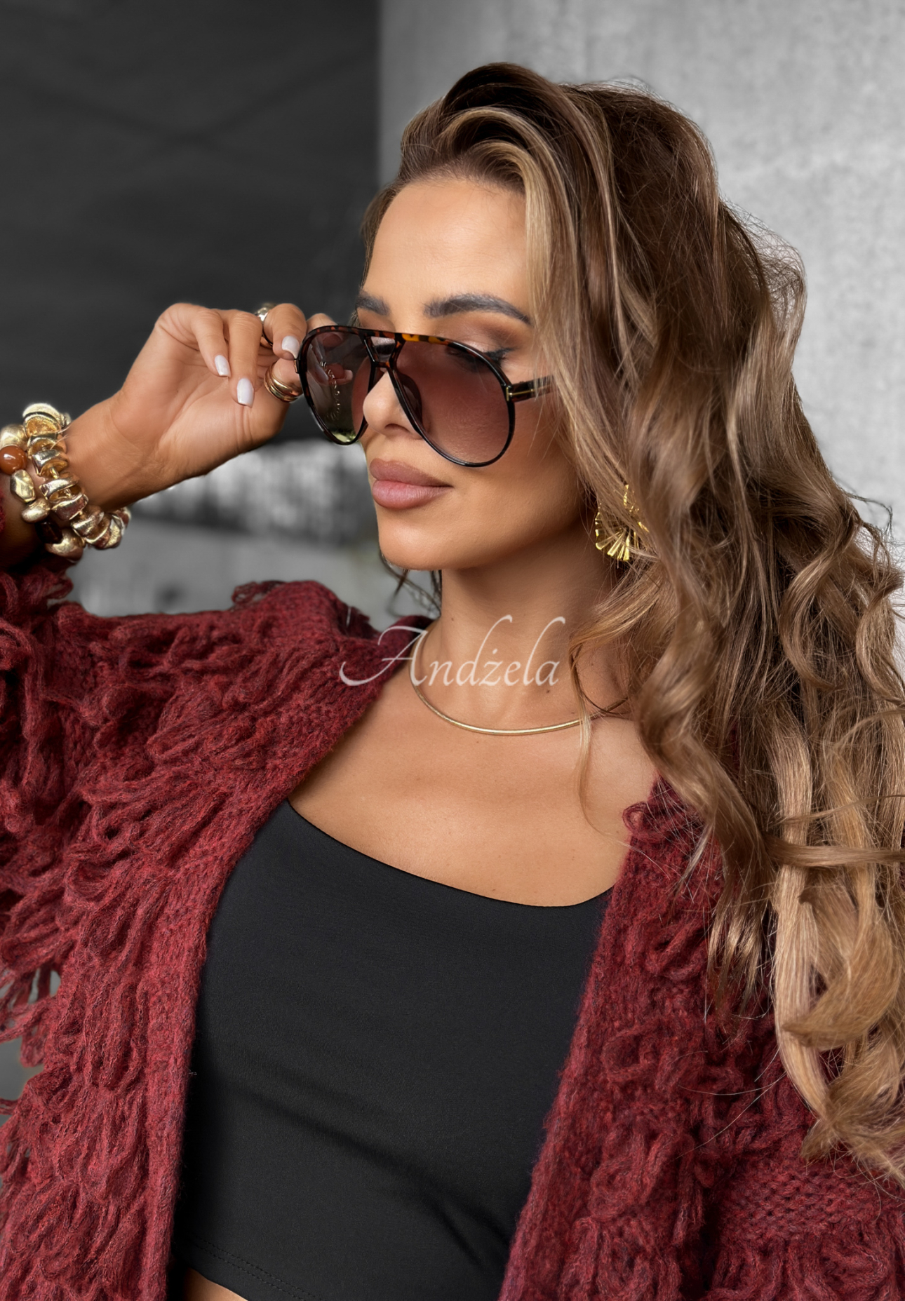 Gemusterte Sonnenbrille Repeat Me Braun