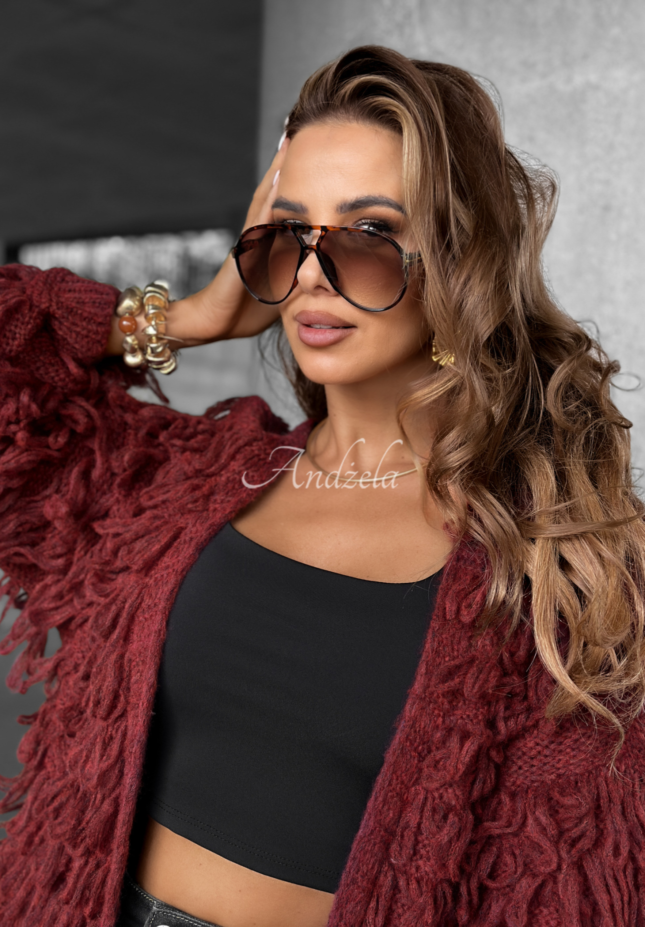 Gemusterte Sonnenbrille Repeat Me Braun