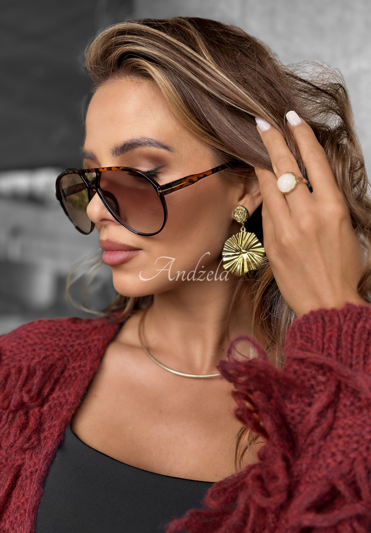 Gemusterte Sonnenbrille Repeat Me Braun