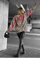 Sweatshirt w panterkę z nadrukiem The Last One Beige