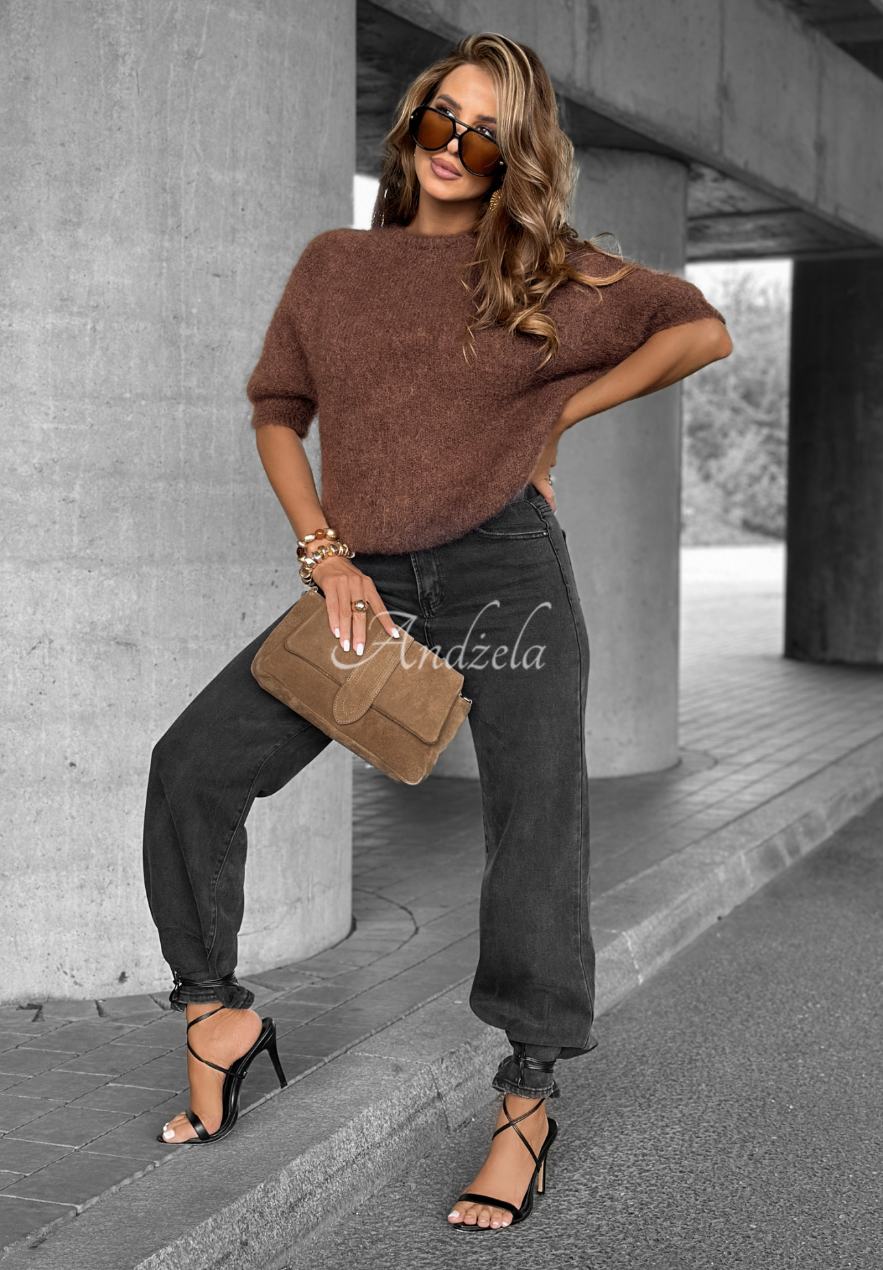 Soft mohair sweater One More Hug chocolate