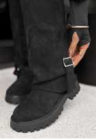 zamszowe Stiefel Choosing Peace Schwarz