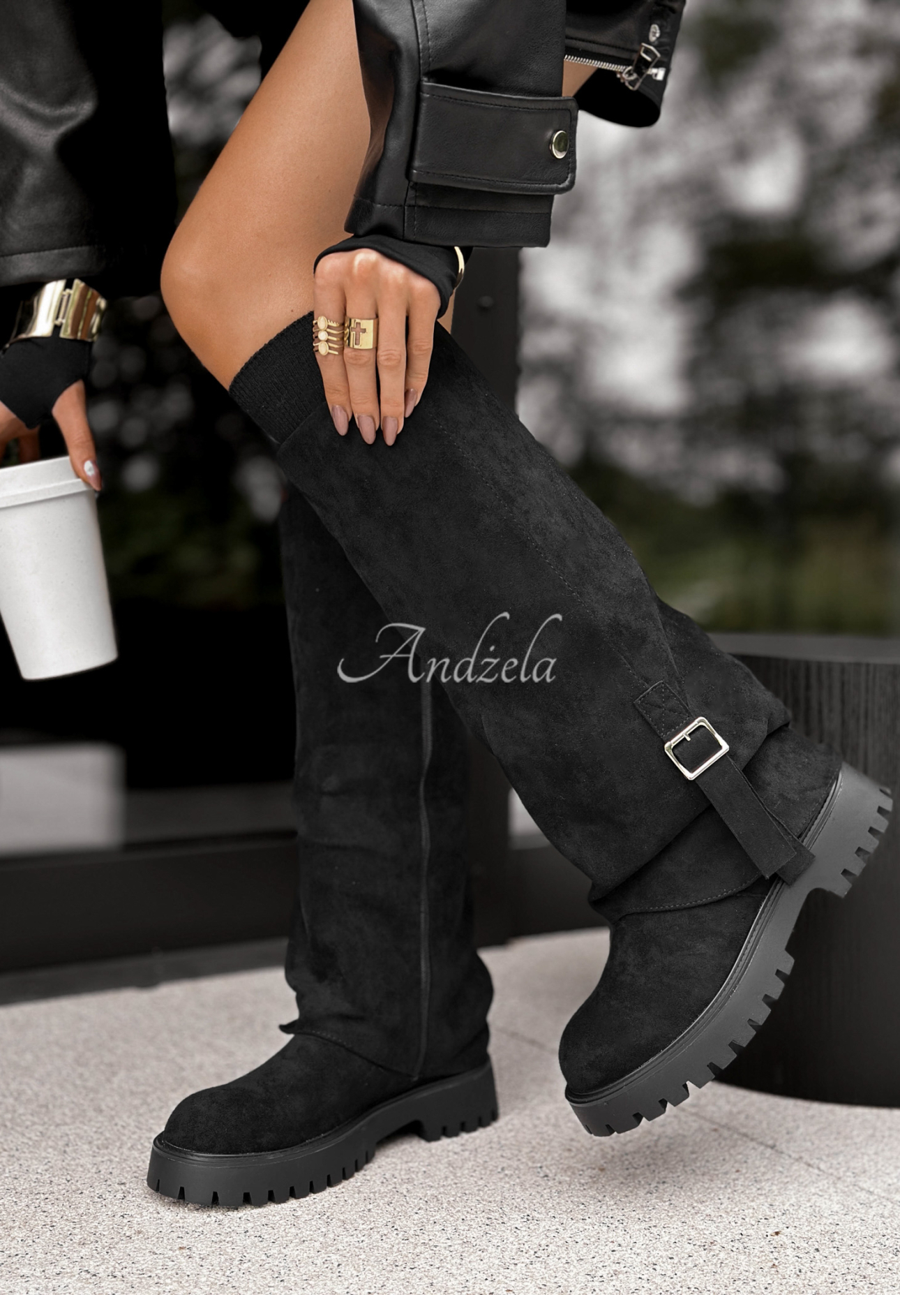 Wildlederstiefel Choosing Peace Schwarz