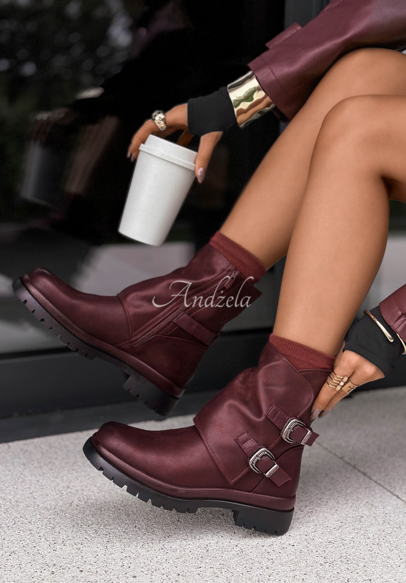 Stiefeletten Don’t Be Late Burgund