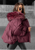 Pikowana Jacke z kapturem Look Again Burgunderrot