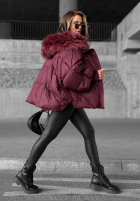 Pikowana Jacke z kapturem Look Again Burgunderrot