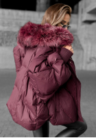 Pikowana Jacke z kapturem Look Again Burgunderrot
