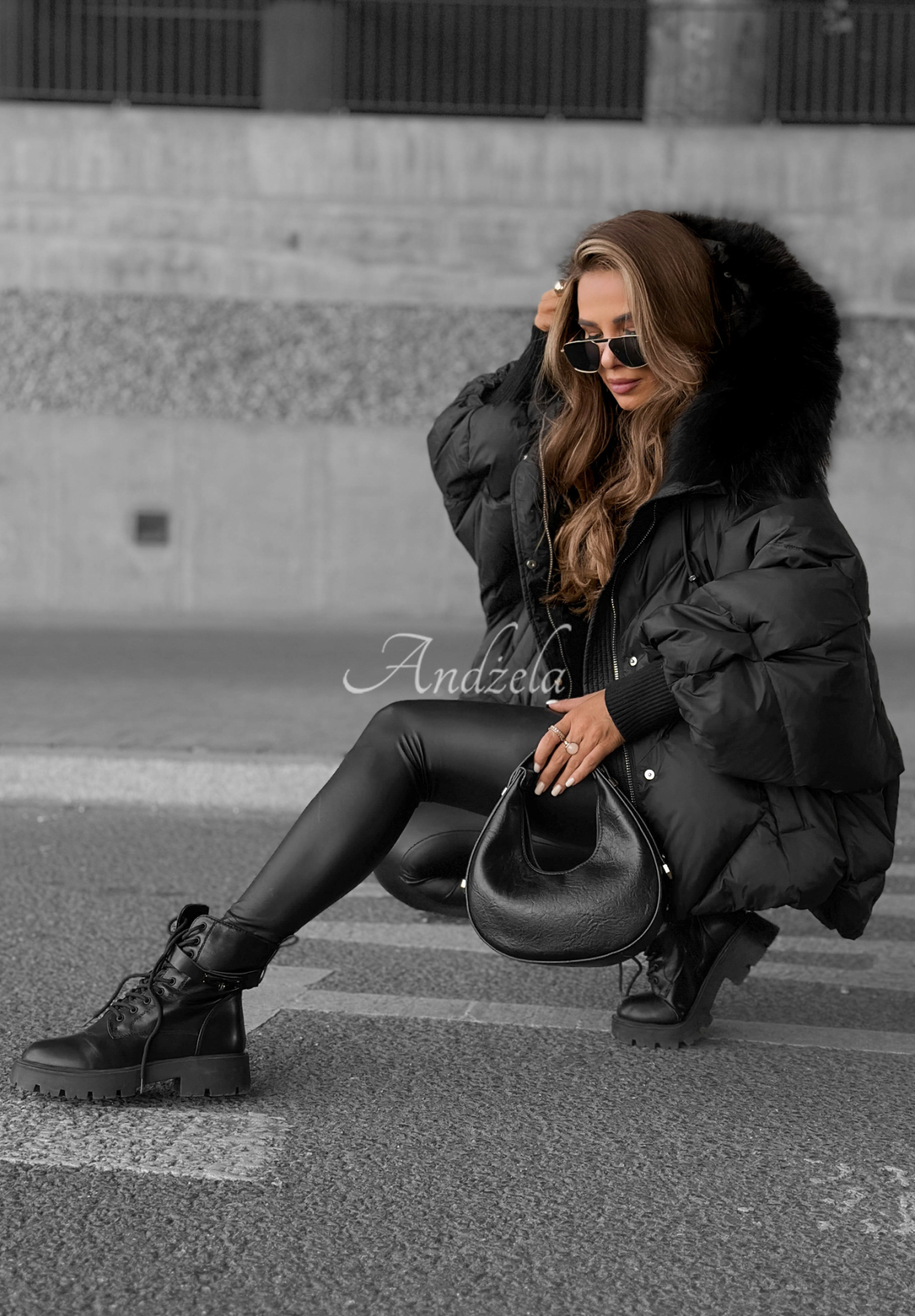 Daunenjacke mit Kapuze Look Again Schwarz