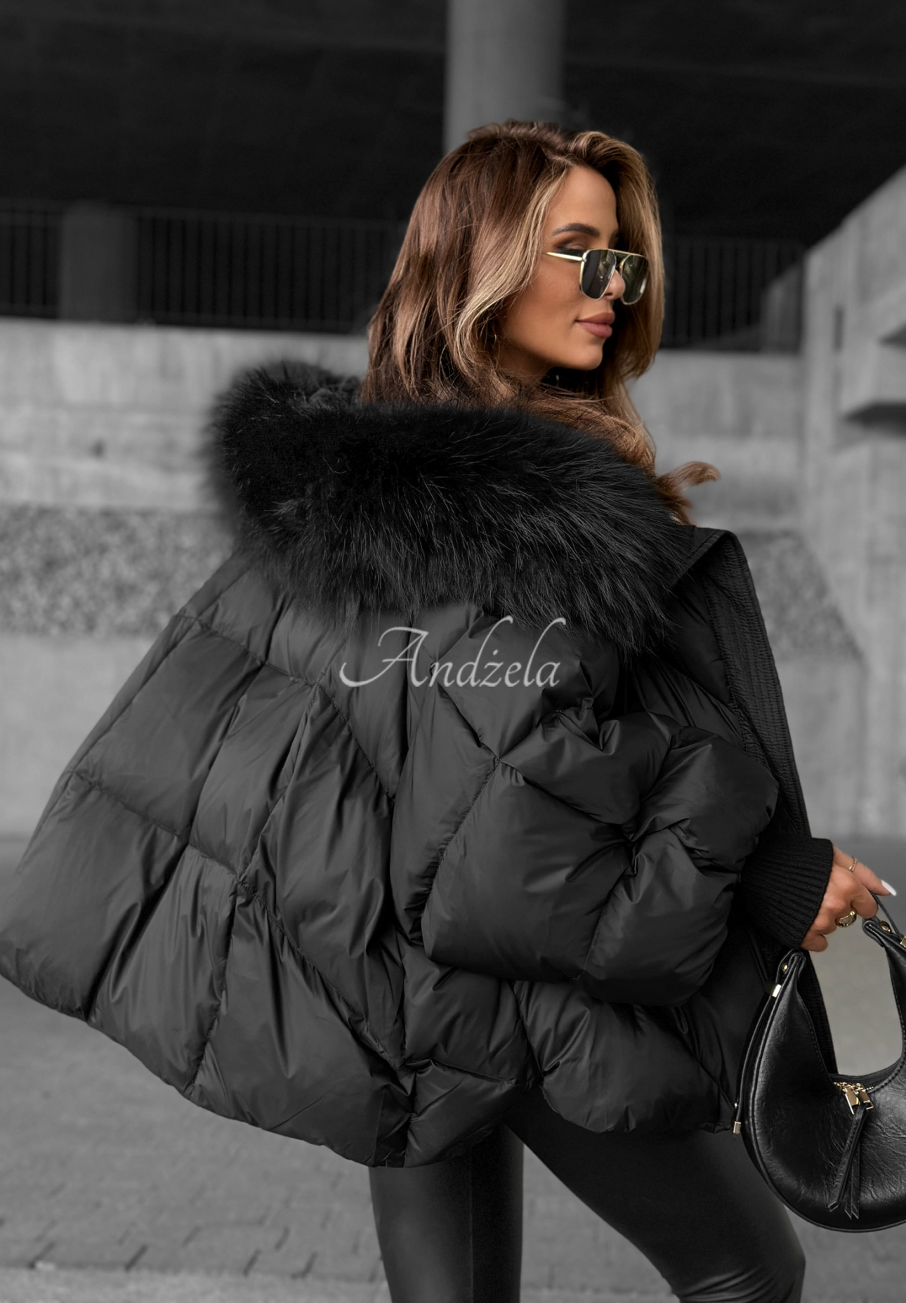 Daunenjacke mit Kapuze Look Again Schwarz