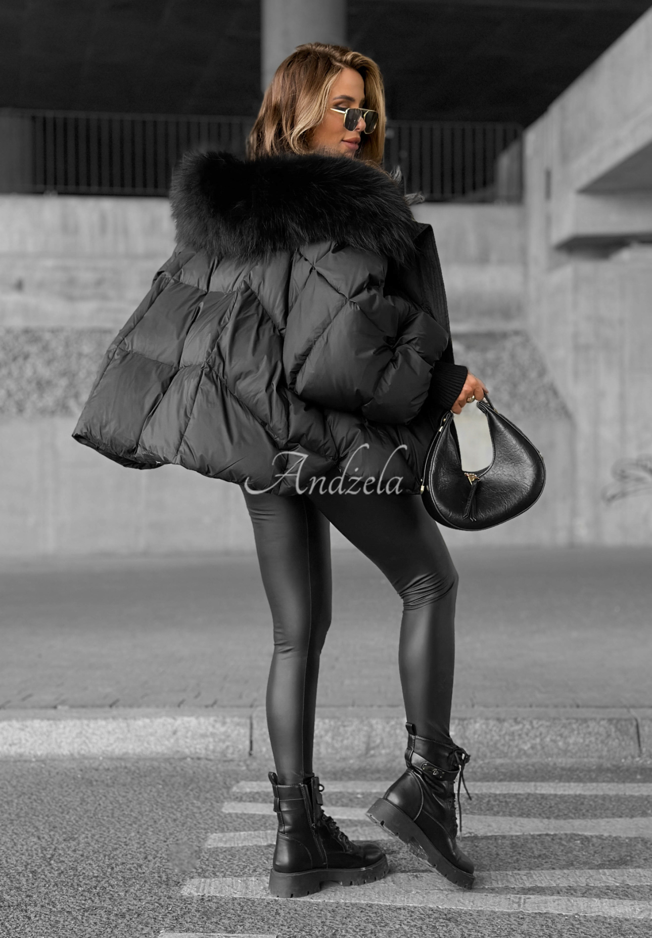 Daunenjacke mit Kapuze Look Again Schwarz