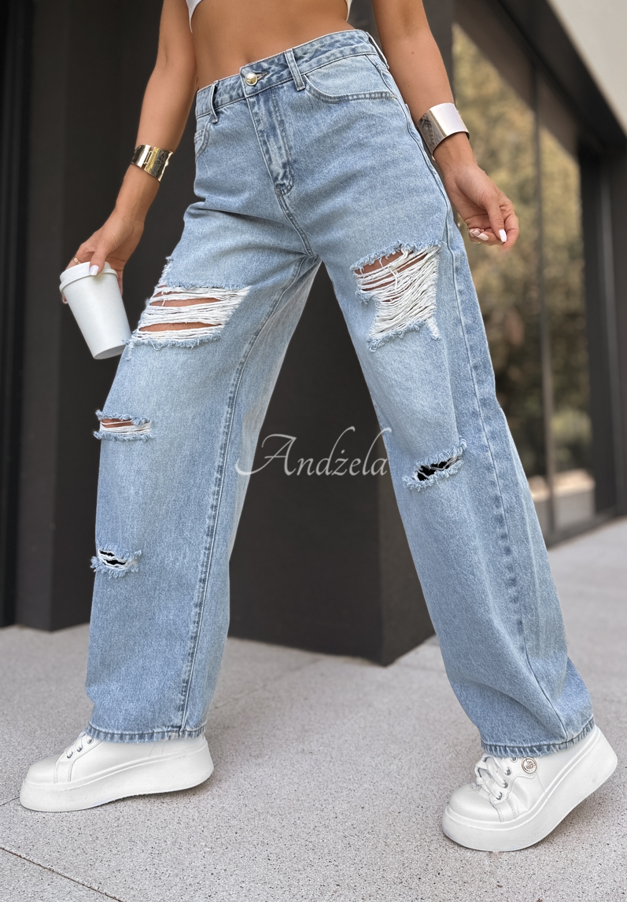 Ballonjeans mit Rissen Where Are You Blau